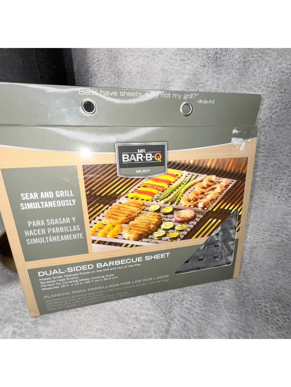 New Mr. Bar-B-Q Select Dual-Sided Barbecue Outdoor BBQ Grill Sheet Tray 18 x 12